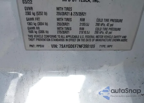 2022 Tesla Model Y Performance Dual Motor All-Wheel Drive from USA, damaged, VIN 7SAYGDEF7NF398189